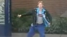 Guy Dancing Like Michael Jackson at a Bus Stop