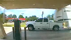 Truck Crushed Under ATM Awning